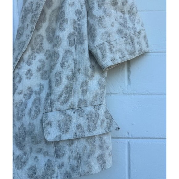 Vintage Alberto Makali Linen Animal Print Blazer - Picture 6 of 9